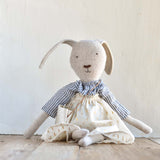 Ruthie the Rabbit – Heirloom Wool Doll in Golden Field Skirt