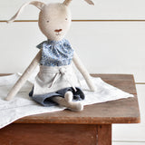 Ruthie the Rabbit – Heirloom Wool Doll in Harbor Apron Set