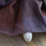 Ruthie the Rabbit - Handmade Heirloom Doll  Linen Supper Dress in Fig - Made in Maine