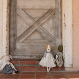 Ruthie the Rabbit – Heirloom Wool Doll in Ikat Field Skirt